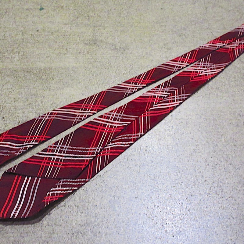 ビンテージ20's30's○チェックシルクネクタイ○260224m8-nct