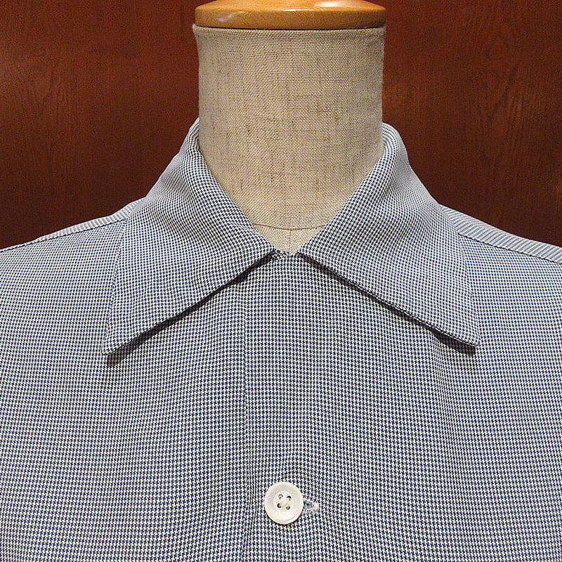 ビンテージ50's○MARK TWAIN千鳥格子レーヨンループカラーシャツsize S