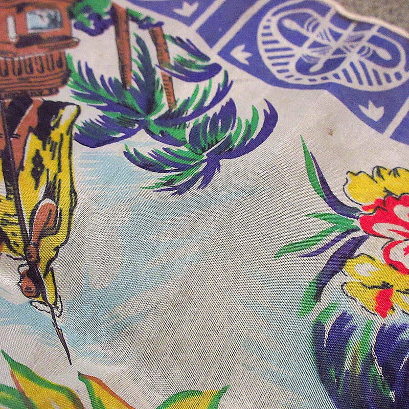 沖縄 地図 スーベニアスカーフ　ビンテージ 1950年台 沖縄 地図 スーベニアスカーフ ビンテージ 1950年台 - メルカリ