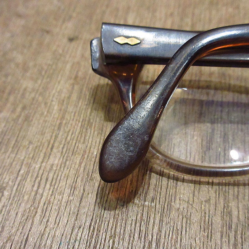 ビンテージ50's60's○ウェリントンブロー眼鏡茶○230924i8-eygls