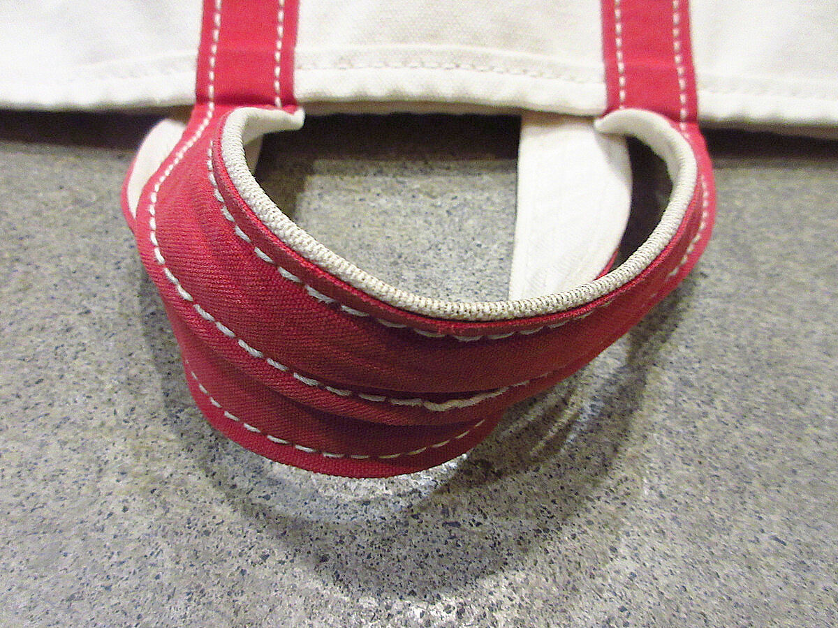 ビンテージ70's○L.L.Bean筆記体タグキャンバストートバッグ赤×白size