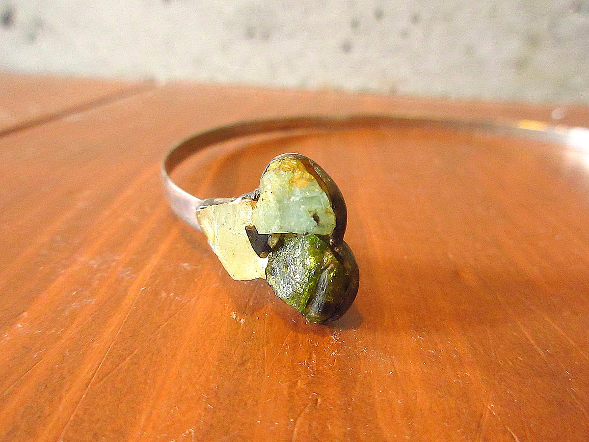 ビンテージ○石付きスターリングシルバーチョーカー○240429k6