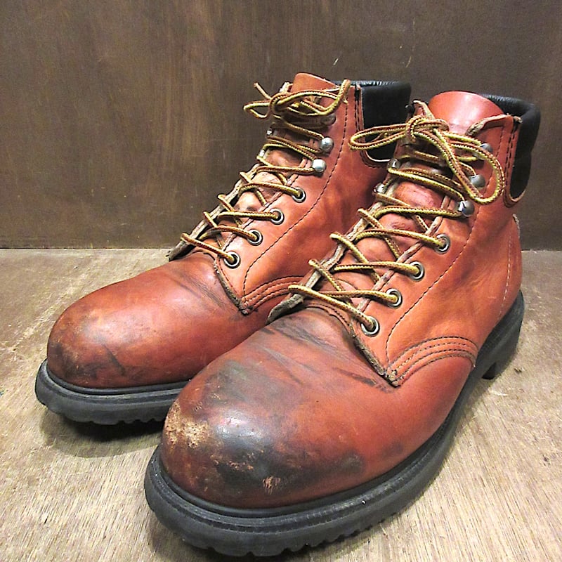 ビンテージ80's○RED WINGレザーワークブーツ茶size 8 E○250624j2-m