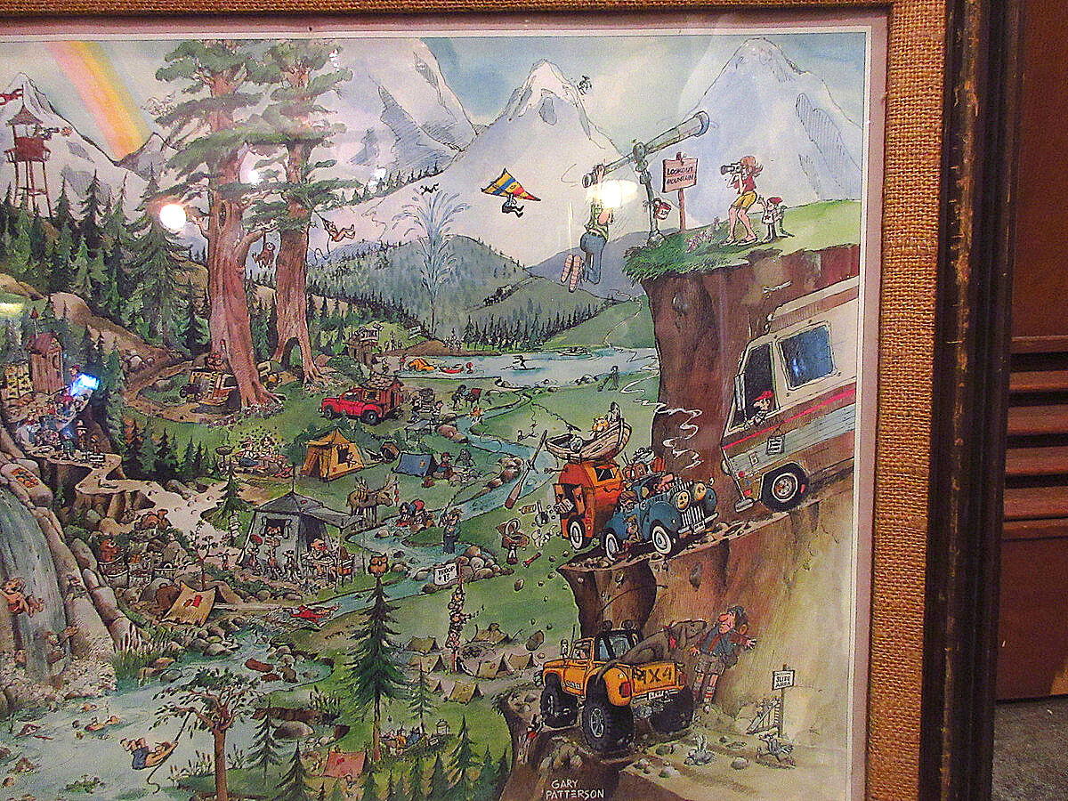 ビンテージ80's○GARY PATTERSONアウトドアアート額付きポスター