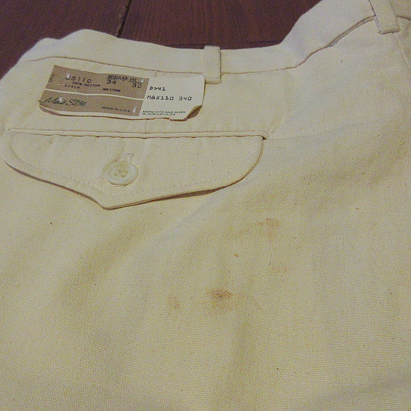 ビンテージ70's80's○Searsツータックテーパードパンツ生成り実寸W86cm