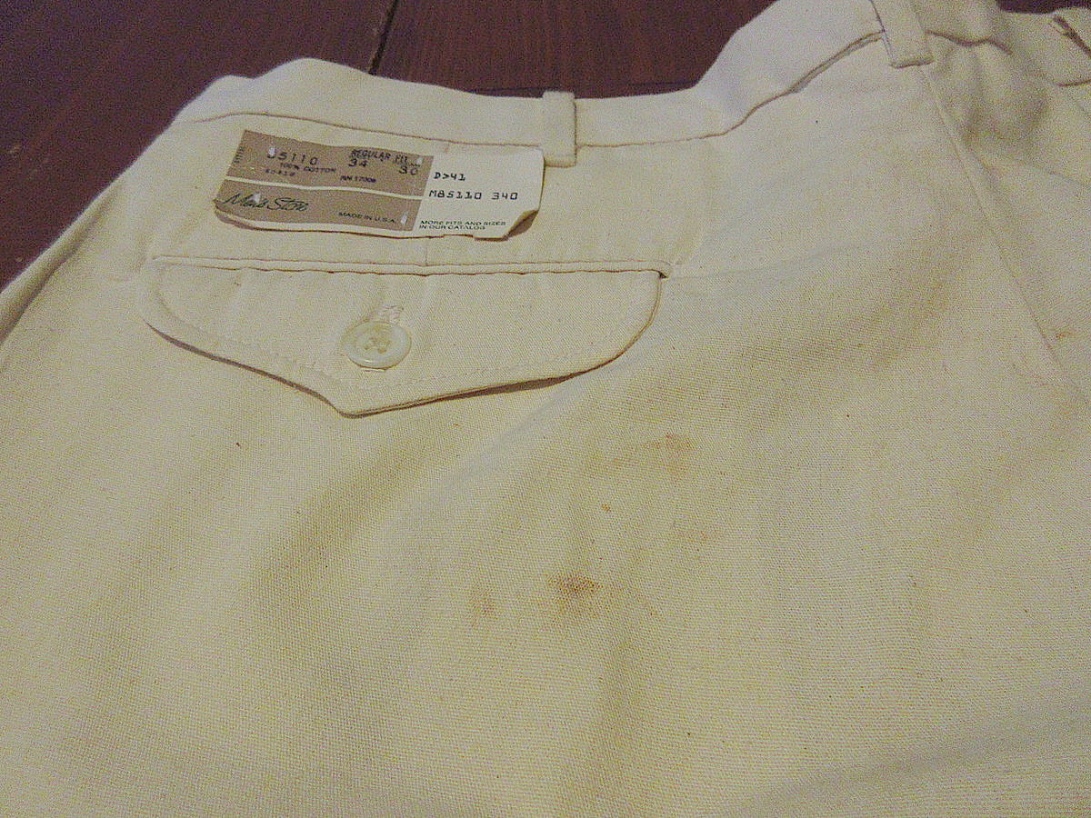 ビンテージ70's80's○Searsツータックテーパードパンツ生成り実寸W86cm