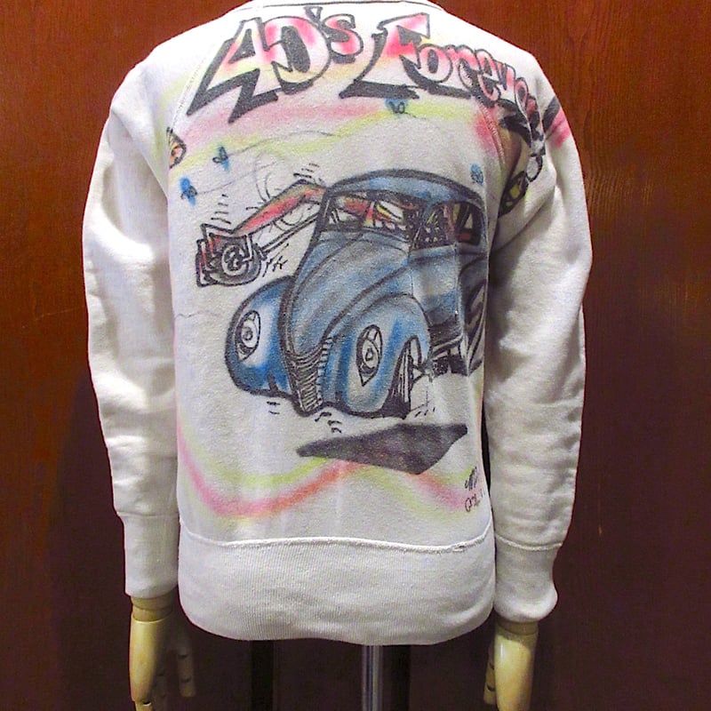 ビンテージ60's○ホットロッドエアブラシラグランスウェット○250125m4