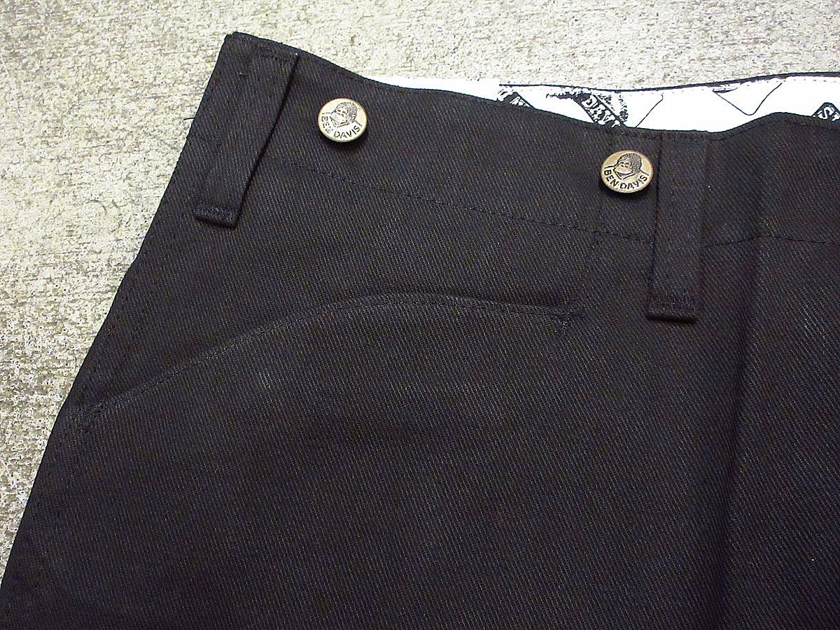 ビンテージ90's○DEADSTOCK BEN DAVISコットンワークパンツ黒 ビンテージ90's○DEADSTOCK BEN DAVISコットンワークパンツ黒