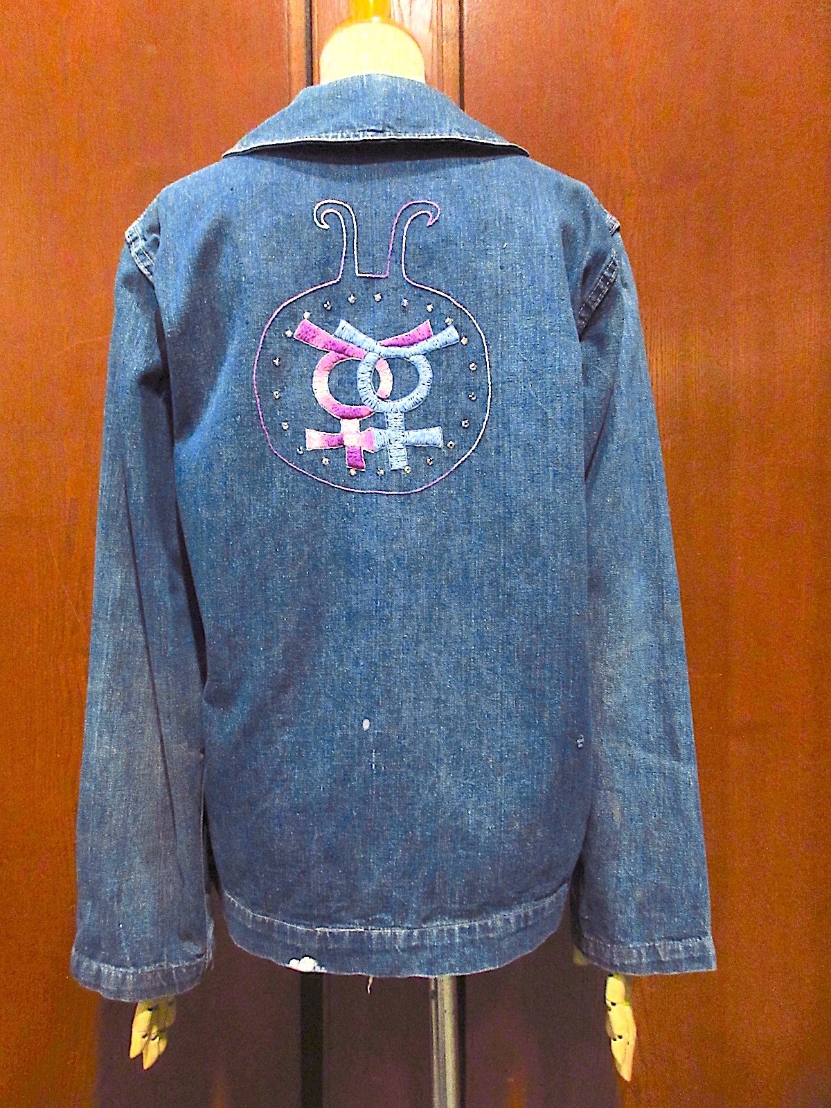 ビンテージ40's○U.S.NAVY刺繍入りショールカラーデニムカバーオール