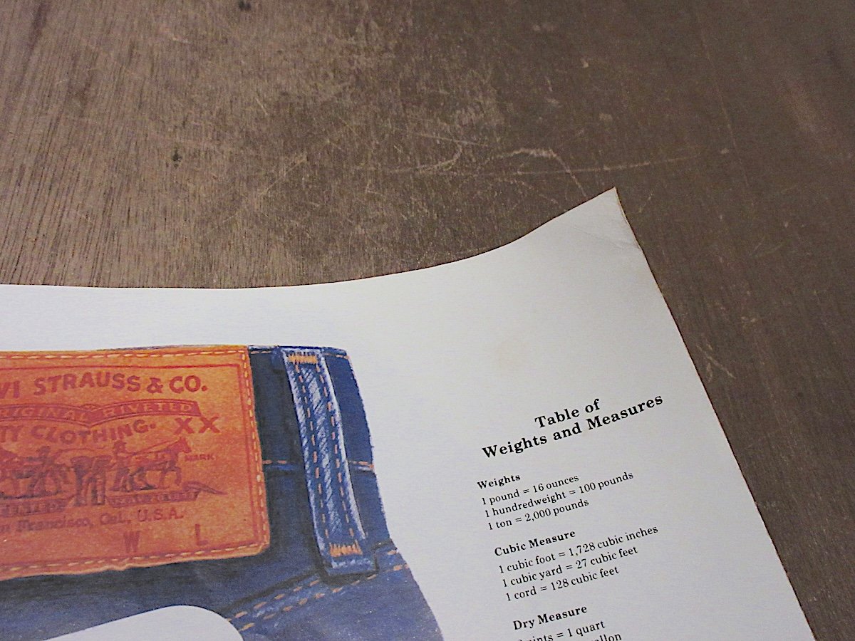 ビンテージ70's○Levi's BIG E 501アドバタイジングポスターA○260225z