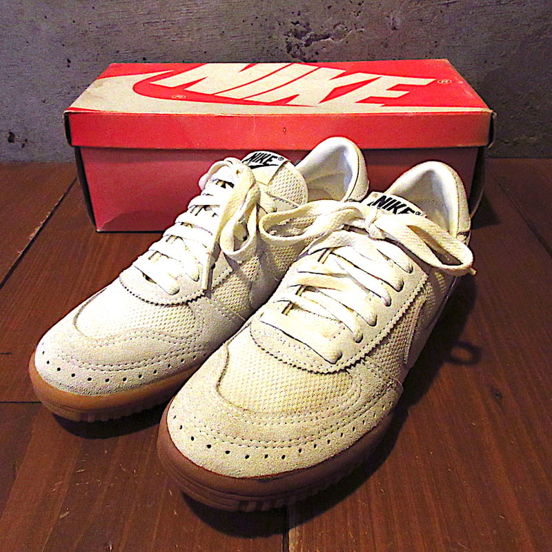 ビンテージ80's○DEADSTOCK NIKE Focus Aceスニーカー白×グレーsiz