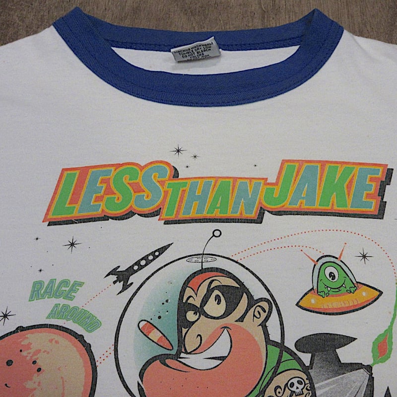ビンテージ90's○LESS THAN JAKE BLINK 182プリントリンガーTシャツs