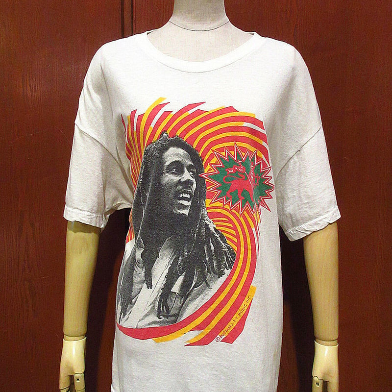 ビンテージ80's○Bob MarleyレゲエプリントTシャツ白size XL○210727s...