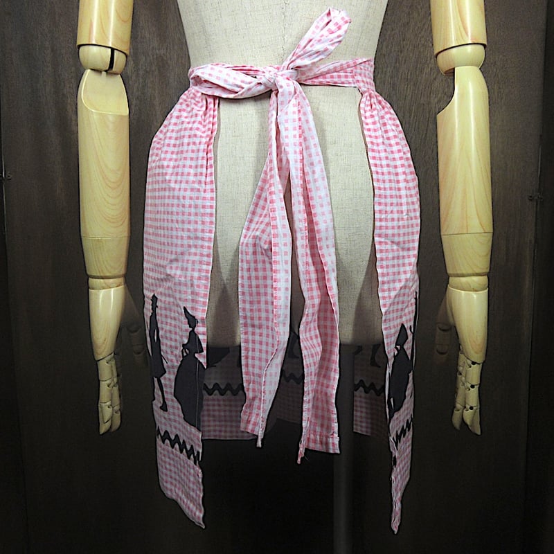 ビンテージ50's60's○ギンガムチェックコットンエプロン○260411n8-apr