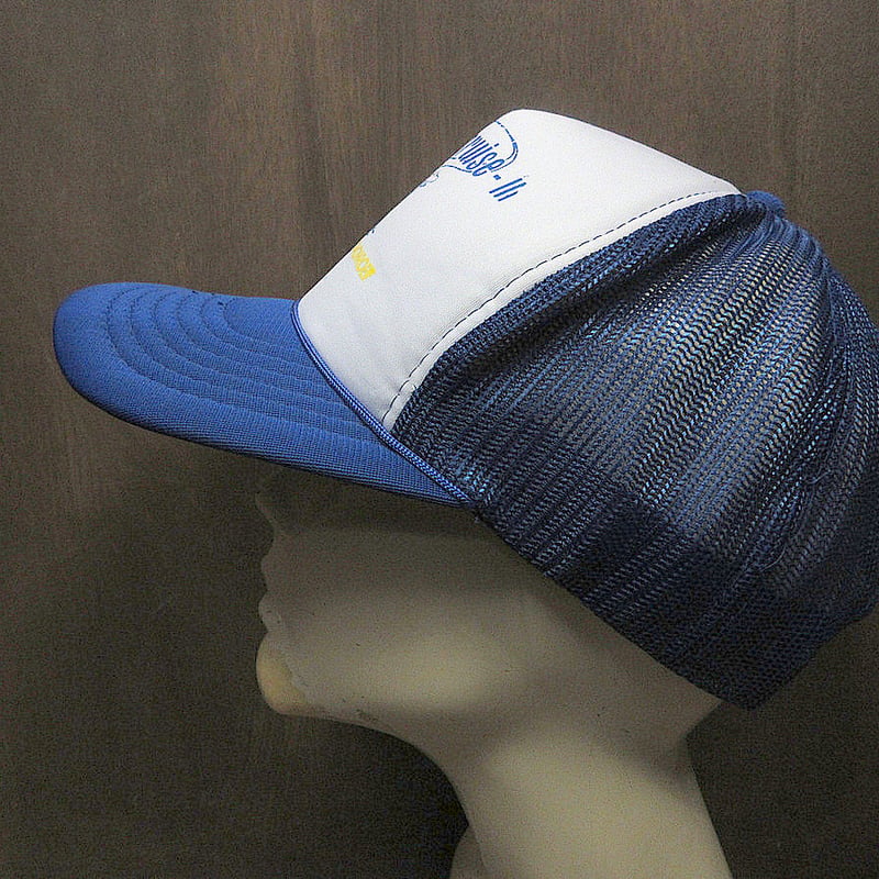 ビンテージ80's○DEADSTOCK MONROEスナップバックメッシュキャップ青