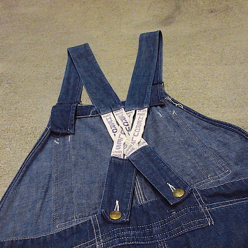 ビンテージ50's○HERCULESローバックバットダイデニムオーバーオール
