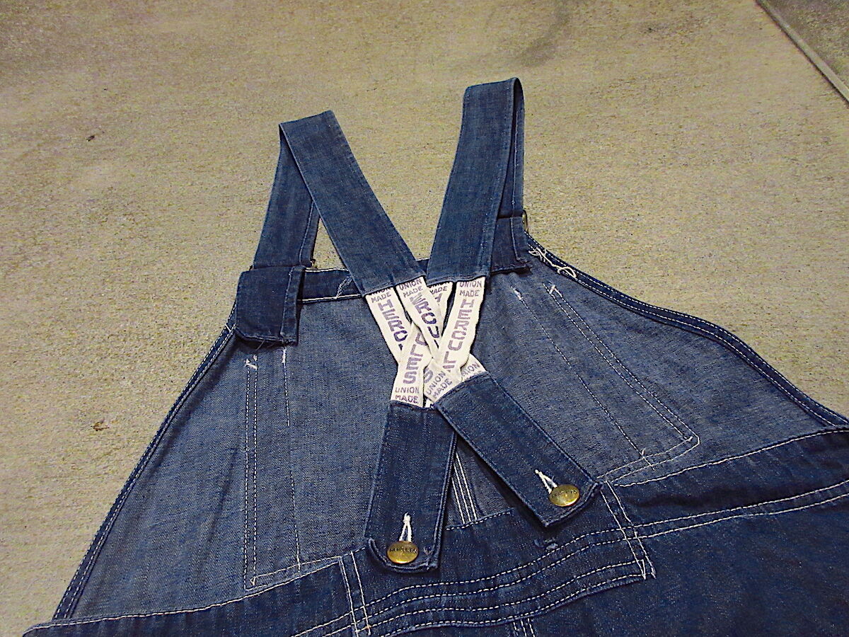 ビンテージ50's○HERCULESローバックバットダイデニムオーバーオール