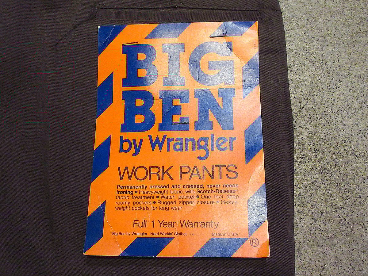 ビンテージ70's80's○DEADSTOCK BIG BENワークパンツ表記W36 L34 ビンテージ70's80's○DEADSTOCK BIG BENワークパンツ表記W36 L34