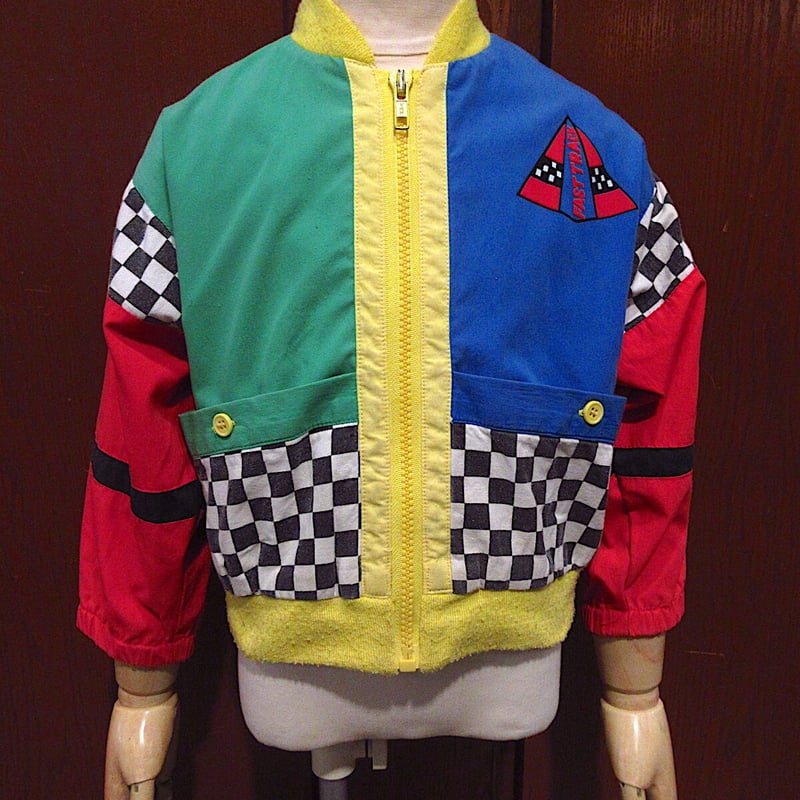 ビンテージ80's90's○Choozieキッズチェッカー切り返しジャケットsize