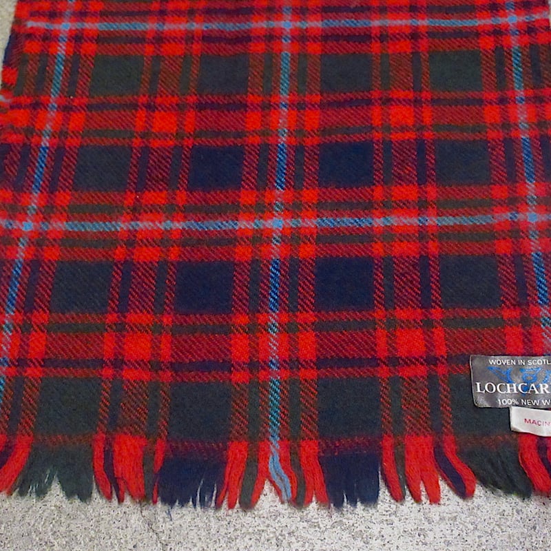 ビンテージ○LOCHCARRONチェックウールマフラー○241030z5-mfl