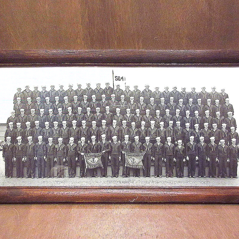 ビンテージ40's○U.S.NAVY額入りミリタリー集合写真○221022m6-sign