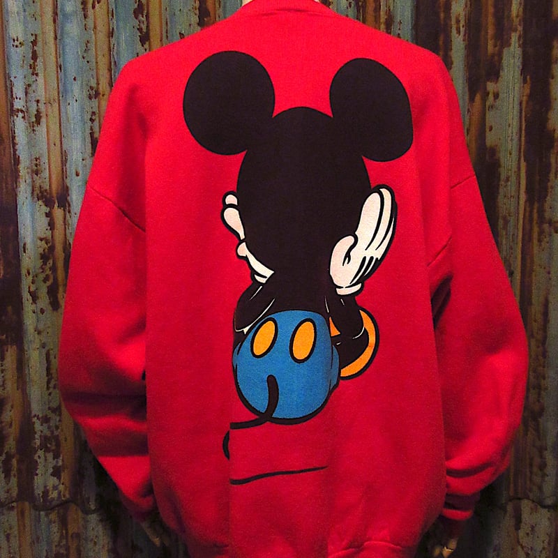ビンテージ90's○ミッキーマウススウェット赤size XL○251202j6-m-sws