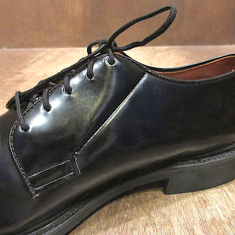 ビンテージ○DEADSTOCK BATESプレーントゥシューズ黒size 8 1/2○2510