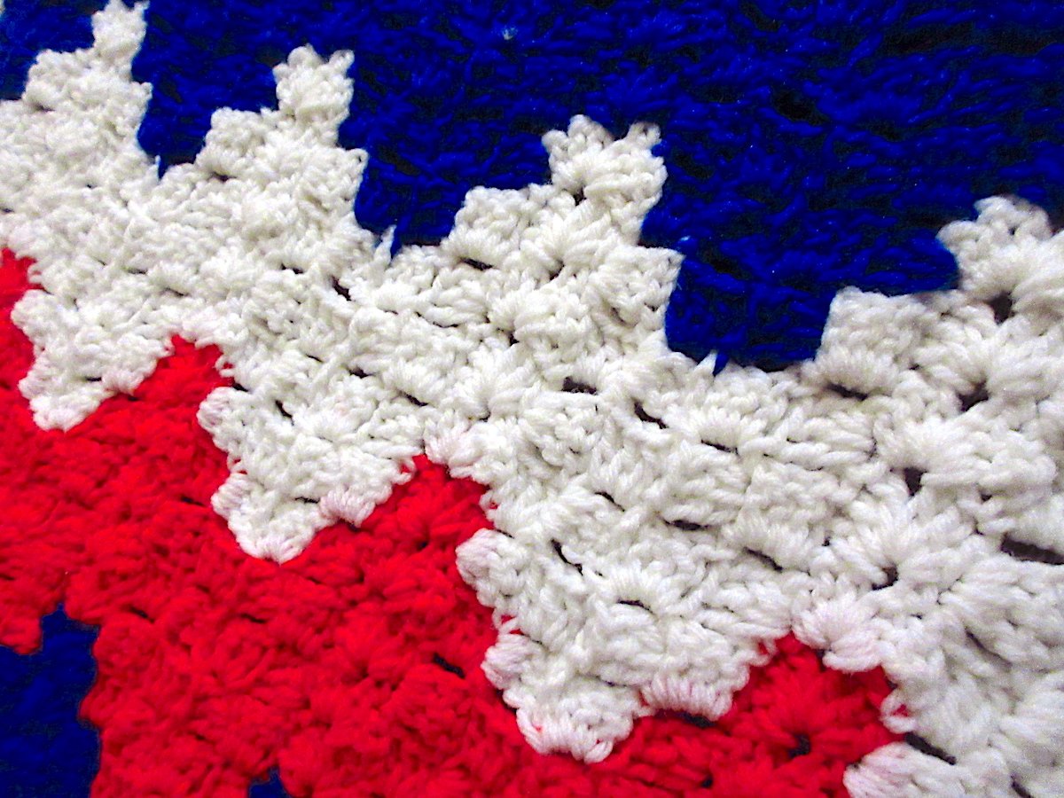 ビンテージ○かぎ針編みブランケットsize約173cm × 約123cm○240602m1-b