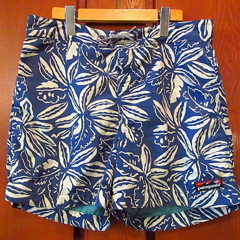ビンテージ90's○Patagonia 波タグ総柄スイムショーツ Size 35