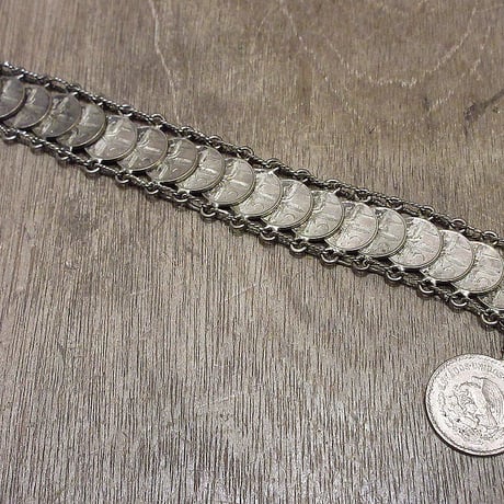 ビンテージ●メキシカンコインブレスレット●240223i5-bngメキシコ硬貨アクセサリー1945年40s