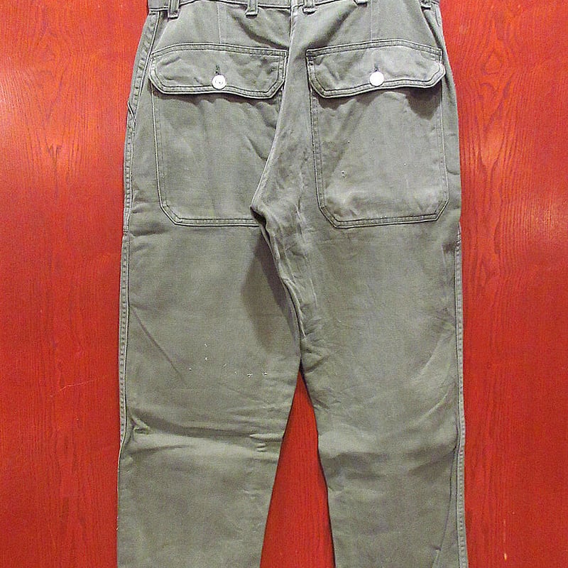 ビンテージ50's60's○U.S.ARMYコットンサテンベイカーパンツ実寸W76cm