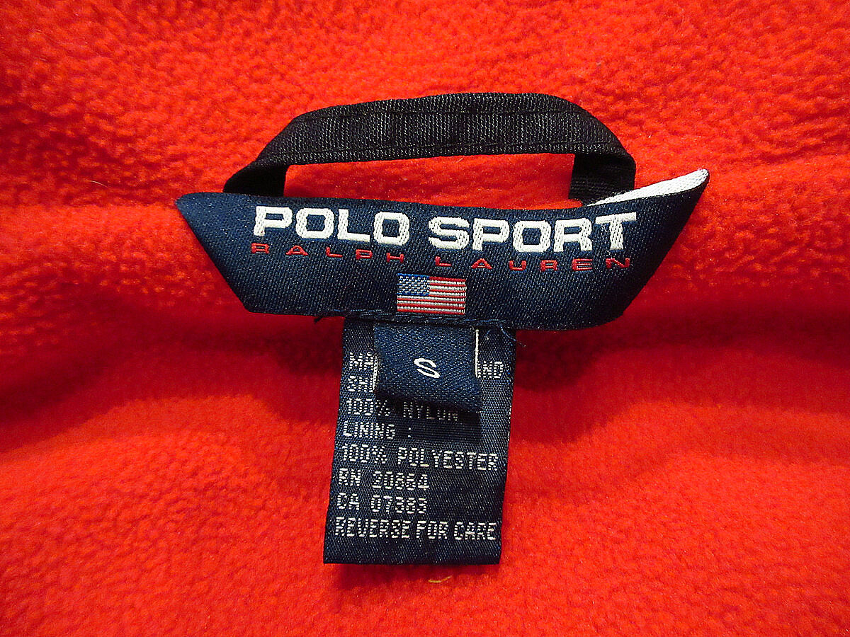 ビンテージ90's○POLO SPORT裏フリースナイロンジャケット黒size S