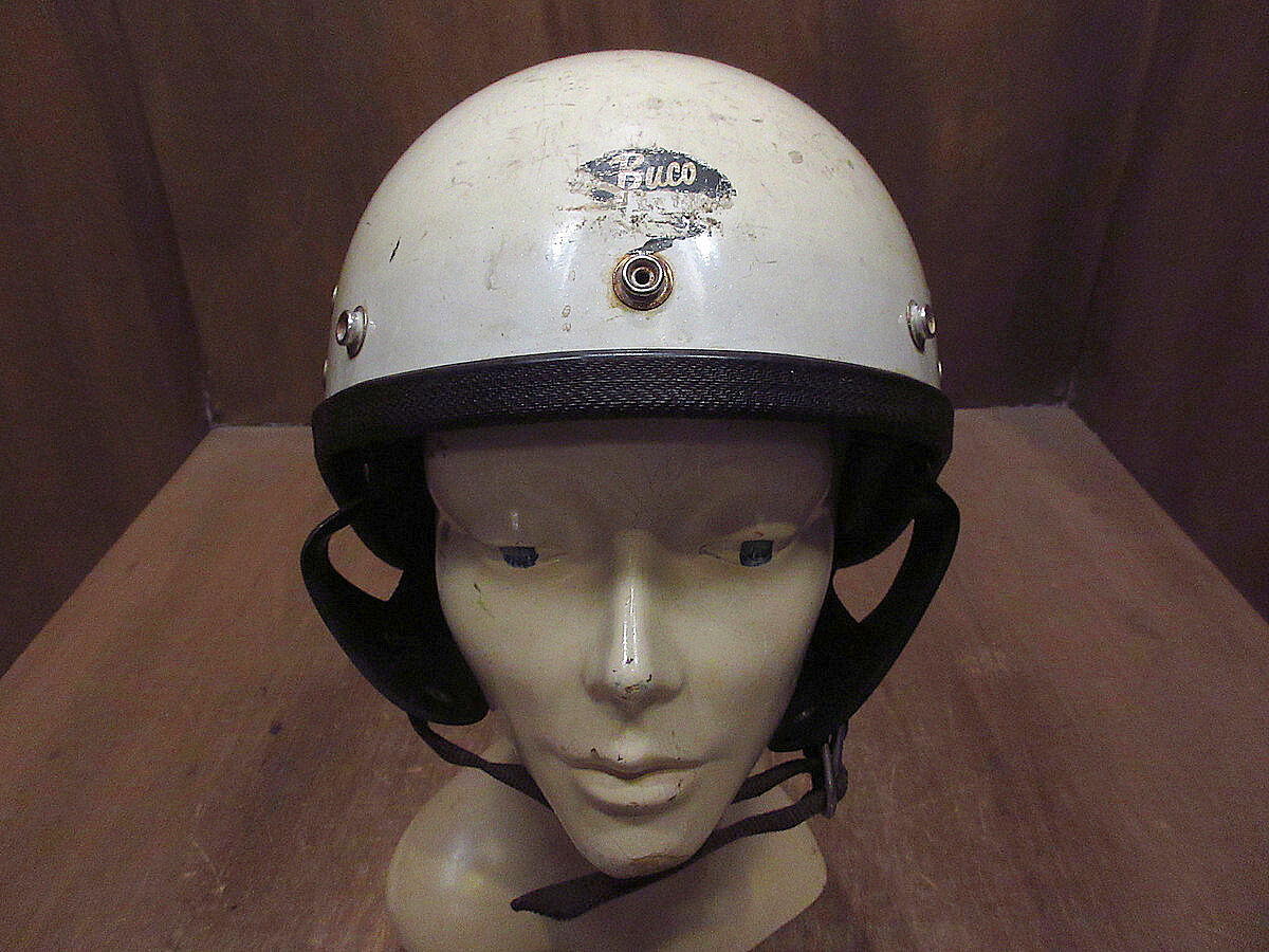 ビンテージ60's○BUCO GUARDIANハーフヘルメット白○221011i7 ビンテージ60's○BUCO GUARDIANハーフヘルメット白○221011i7