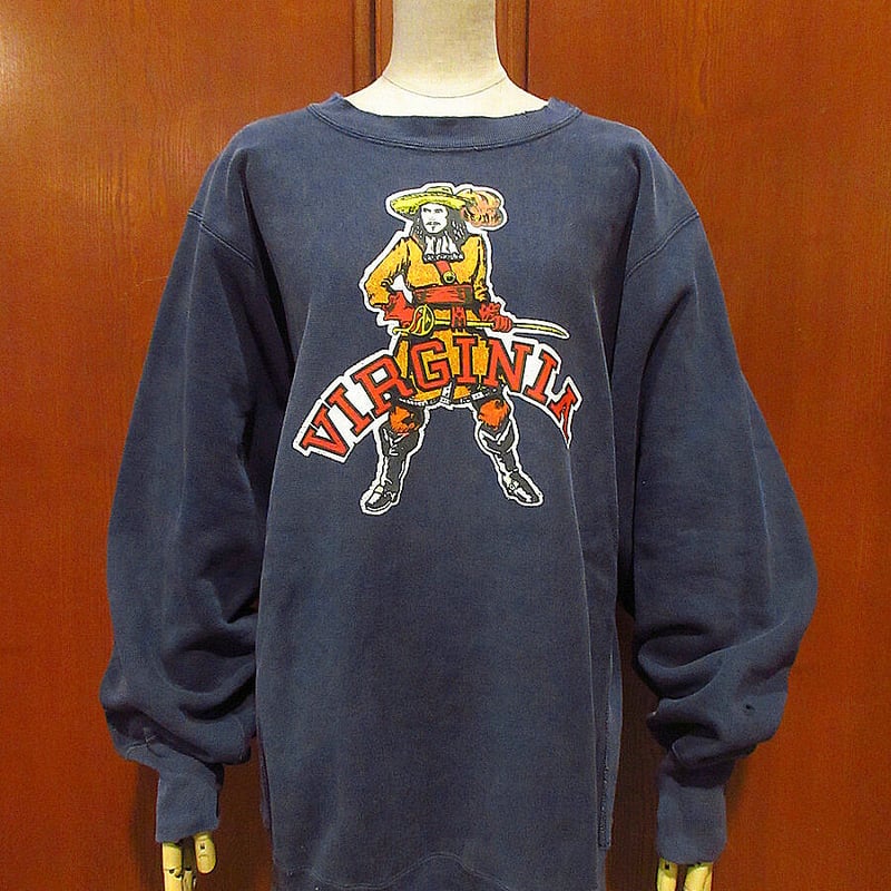 ビンテージ90's○Champion VIRGINIAリバースウィーブスウェット紺XL