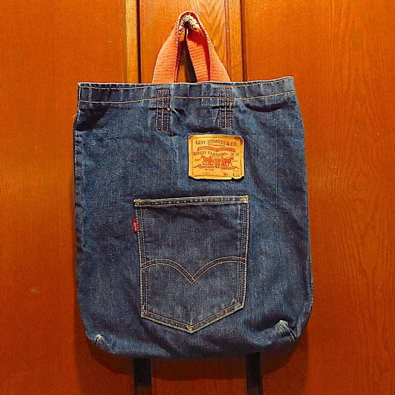 ビンテージ70's○Levi'sデニムトートバッグBIG E○230116r4-bag-ttリ