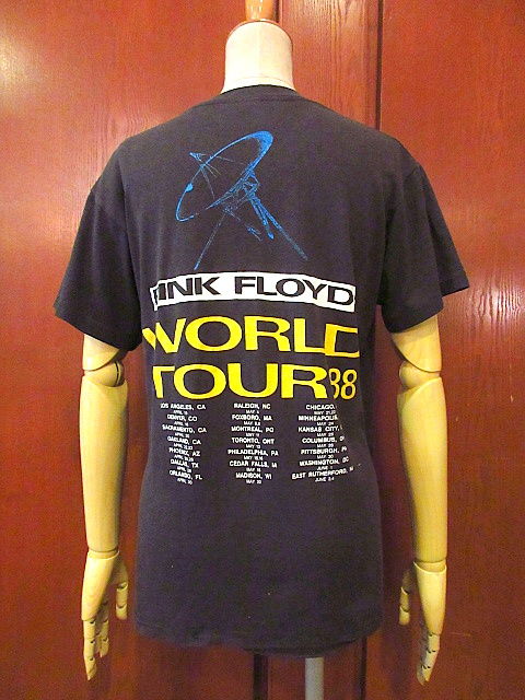 ビンテージ80's○PINK FLOYD 1988年ワールドツアープリントTシャツ黒