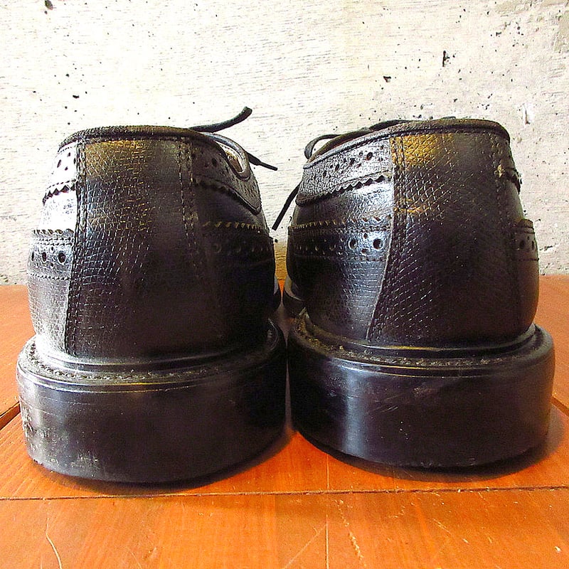 いっちー ビンテージ80's○Searsウイングチップシューズ黒size 10 1/2 EE