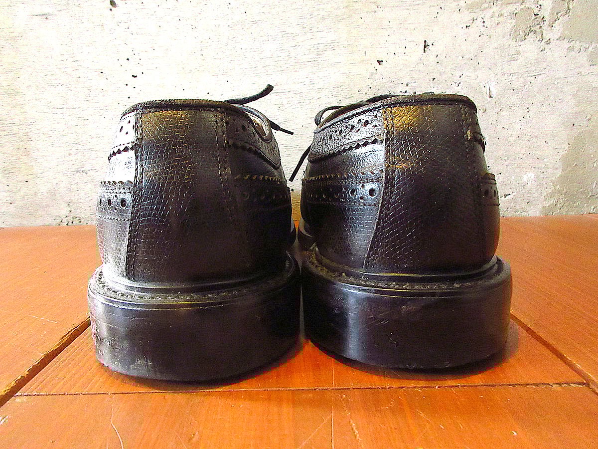 ビンテージ80's○Searsウイングチップシューズ黒size 10 1/2 EE○24091