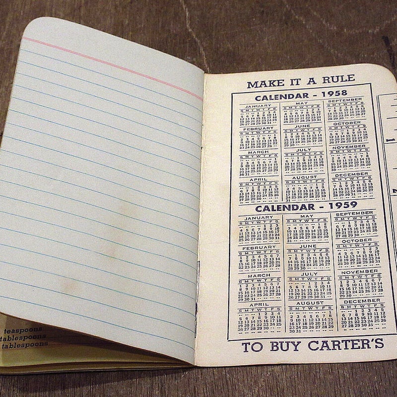 ビンテージ50's○CARTER'SアドバタイジングノートブックA