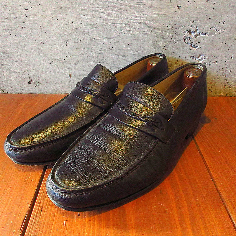 ビンテージ○FLORSHEIM Uチップローファー黒size 8 1/2D○231220k7-