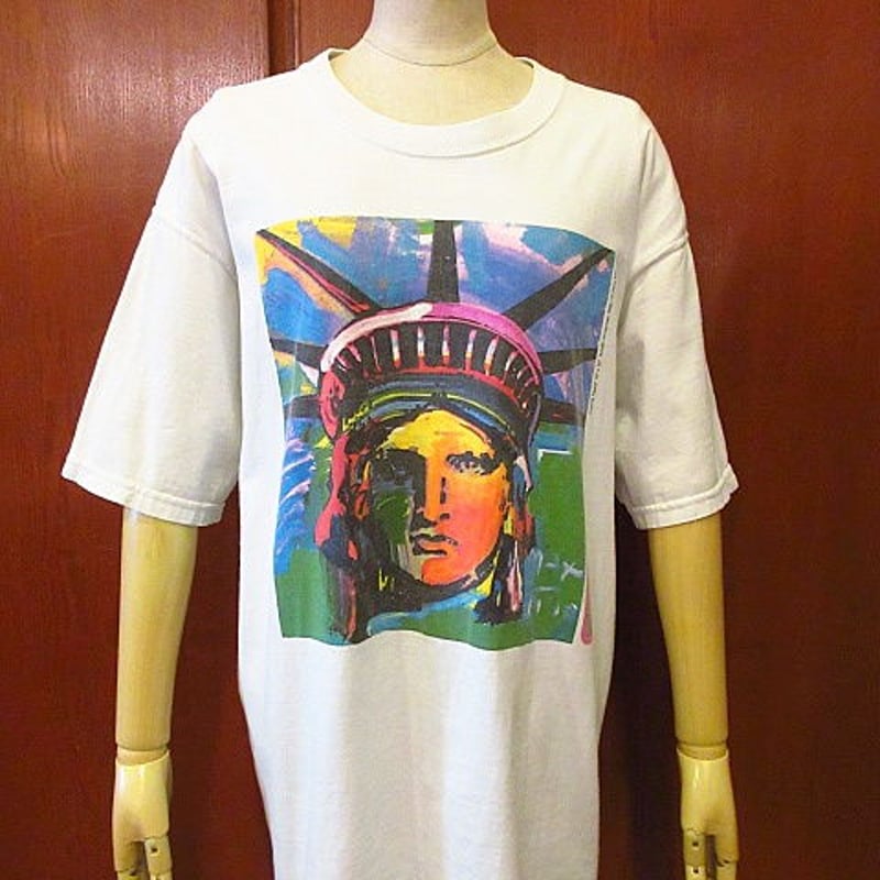 ビンテージ90's○Peter Max Liberty Head TシャツsizeL○2006