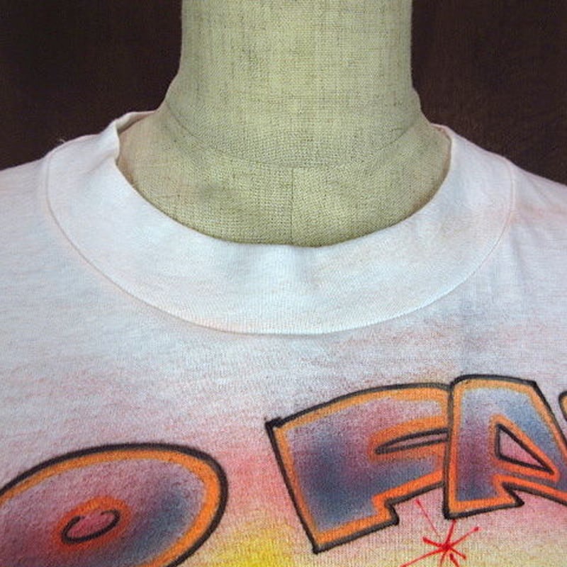 ビンテージ80's○DEADSTOCKエアブラシオールドカーTシャツ白XL