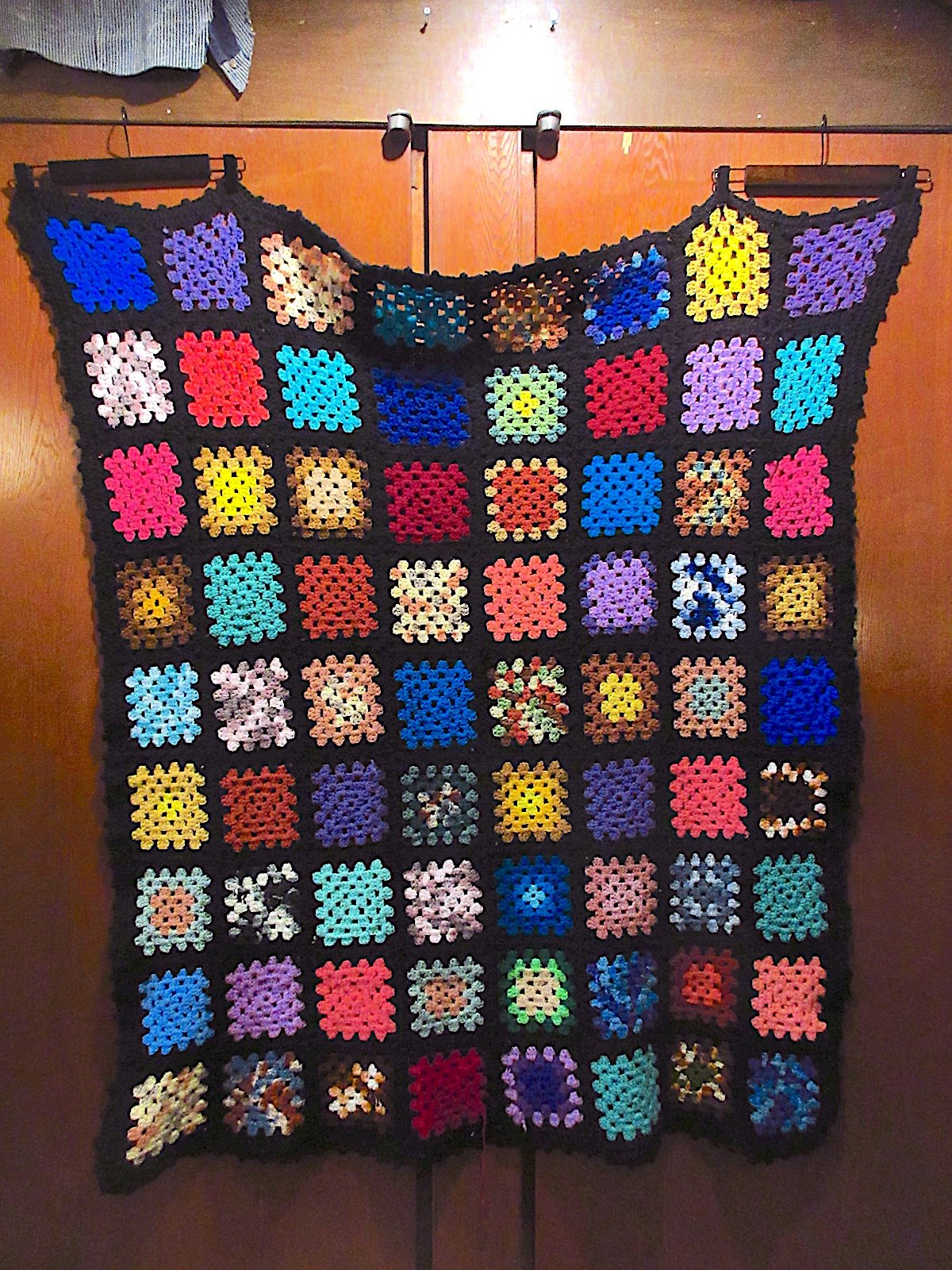 ビンテージ○かぎ針編みブランケットsize 約136cm × 約120cm○250528m1-