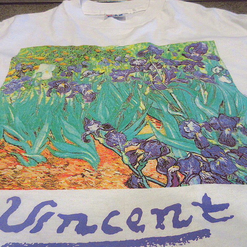 ビンテージ90's○Vincent Van Gogh「アイリス」アートプリントTシャツ