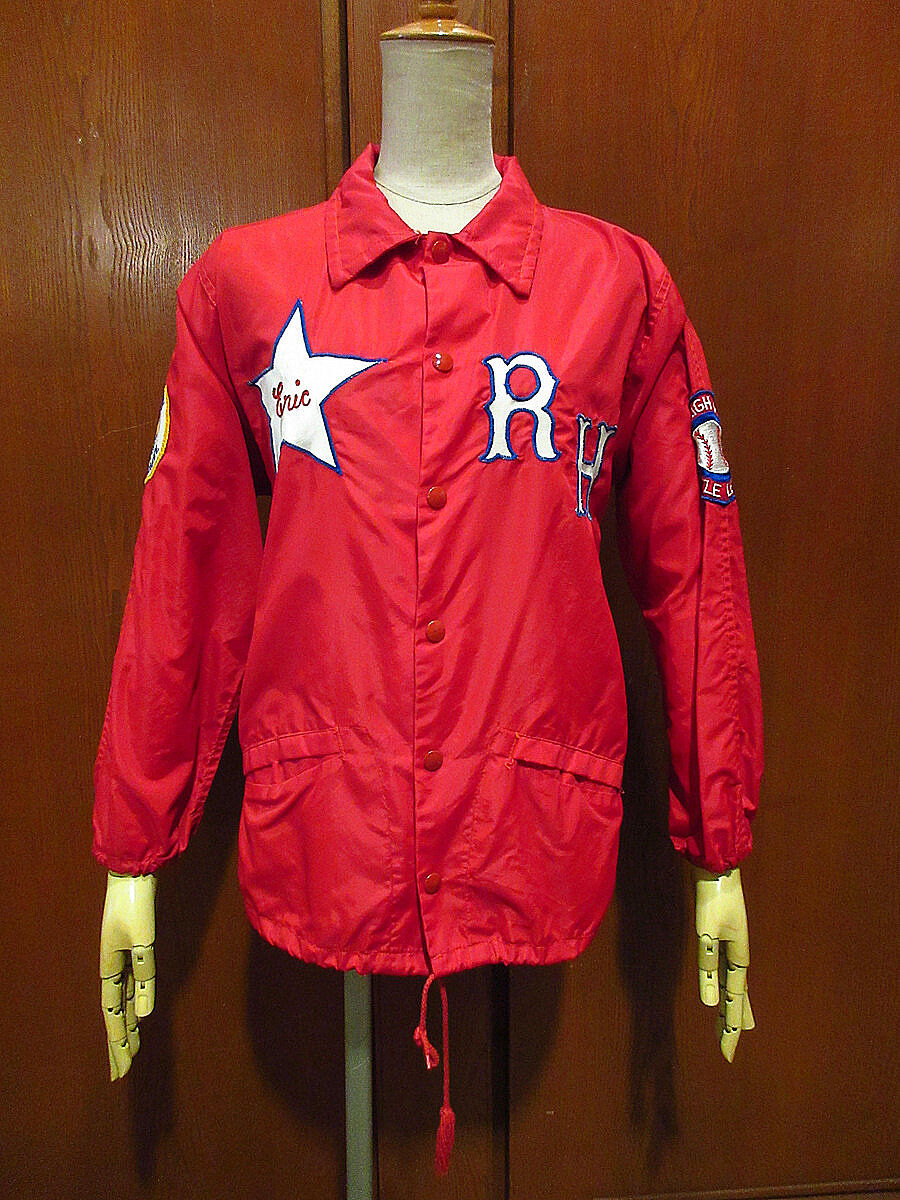 70s 金タグ　russel ラッセル　ナイロン　コーチジャケット　ヤンキース ビンテージ70's○RUSSELL金タグキッズベースボールワッペン付き