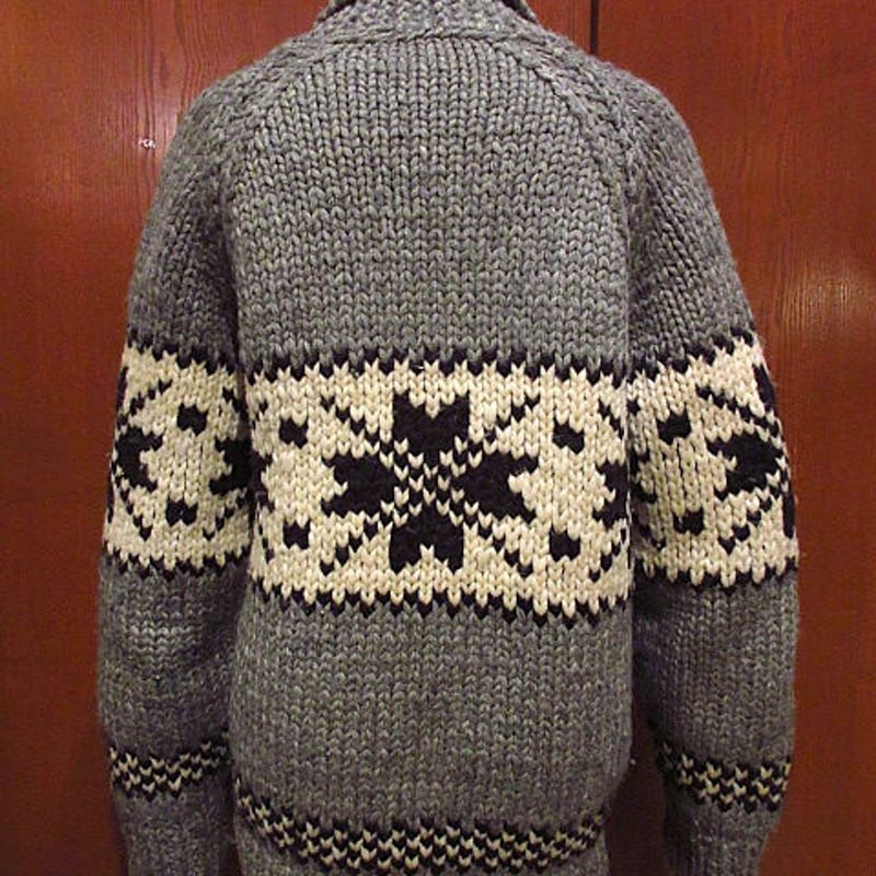 ビンテージ70's80's○ノルディックジップアップカウチンセーター ビンテージ70's80's○ノルディックジップアップカウチンセーター