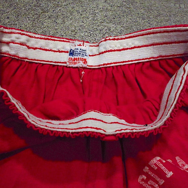 ビンテージ50's○Championランナーズタグジムショーツ赤実寸