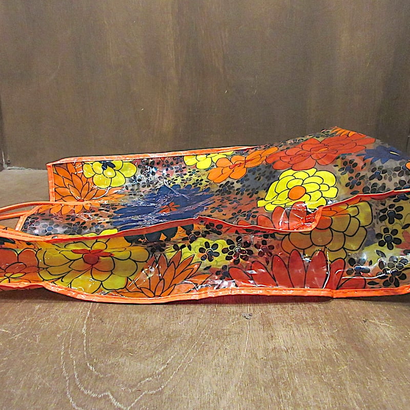 ビンテージ70's○レトロフラワービーチバッグ○250822z6-bag-ot花柄