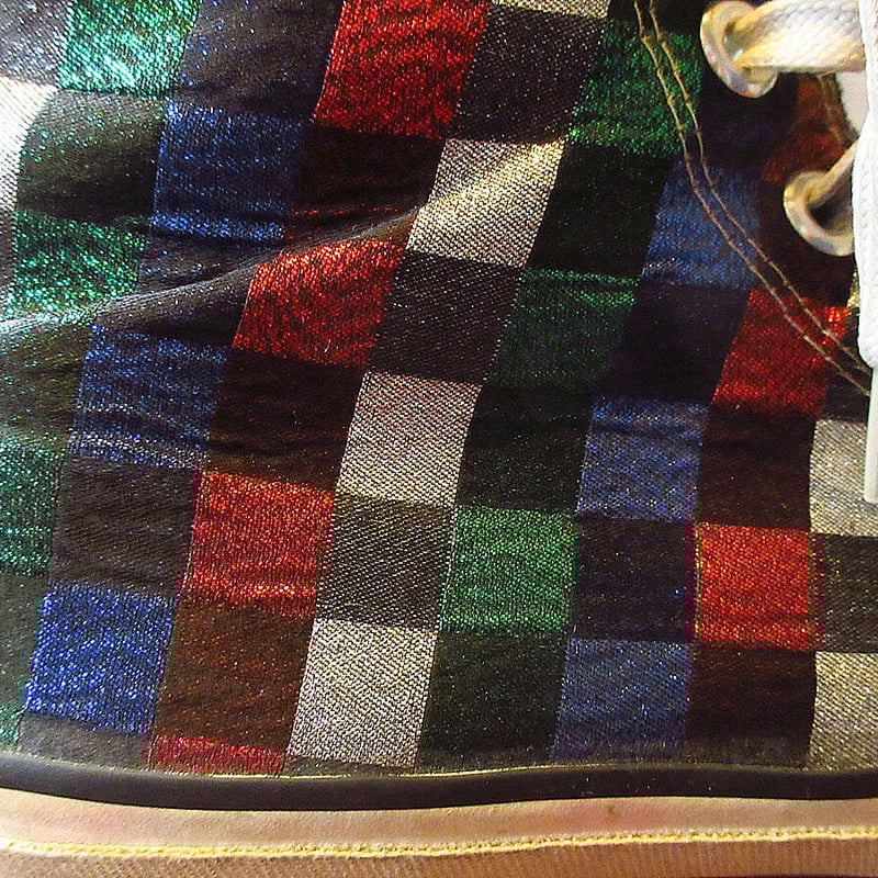 ビンテージ80's○CONVERSEオールスターHIラメチェッカーsize 8○230811k ビンテージ80's○CONVERSEオールスターHIラメチェッカーsize 8○230811k