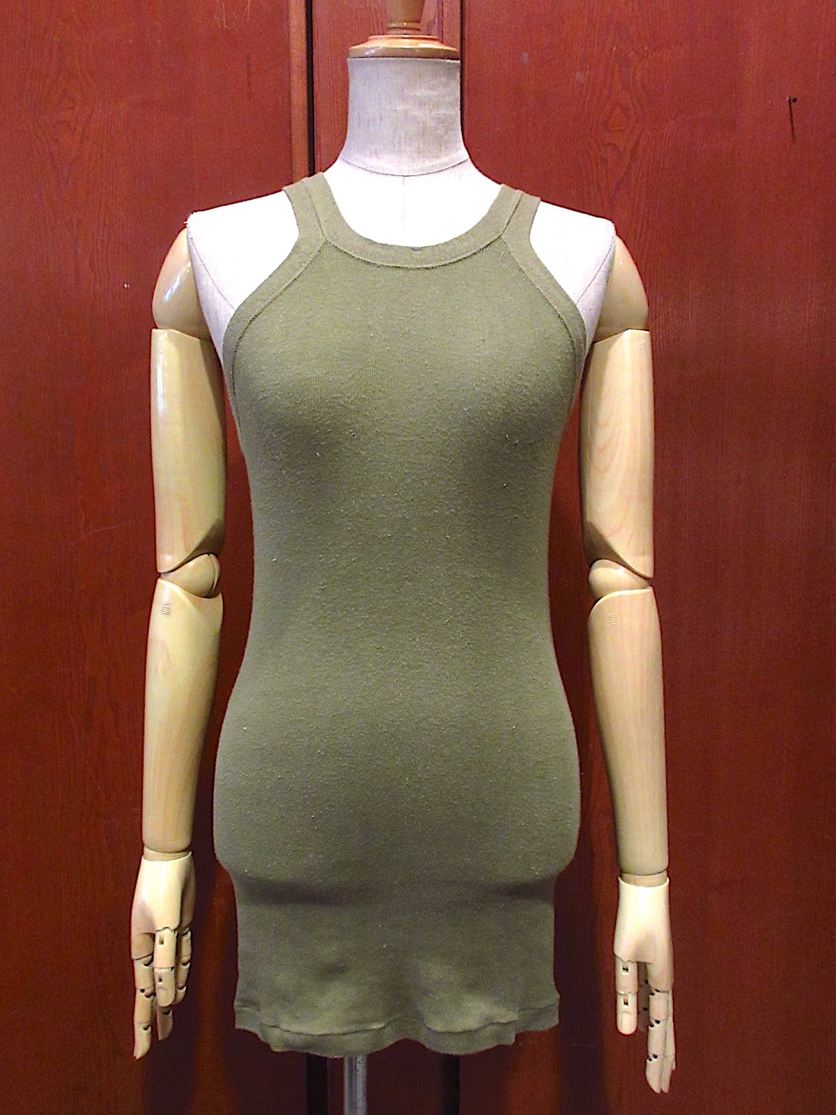ビンテージ40's○DEADSTOCK U.S.ARMYコットンタンクトップオリーブ